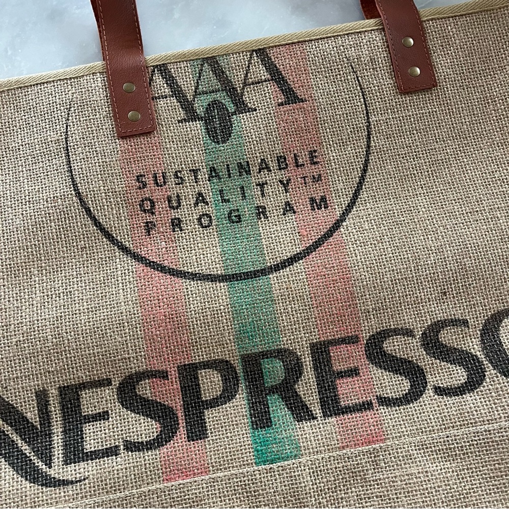 NWOT. Nespresso Jute Tote Bag. - Picture 2 of 6